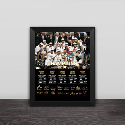 2014 Spurs Champion Family Portrait Wood Photo Frame