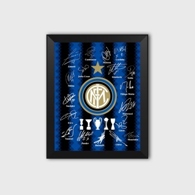 2010 Inter Milan Five Crowns team signature wood decorative photo frame