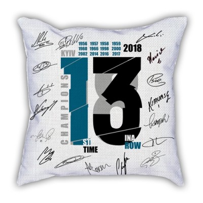 Real Madrid 13 crown champion cartoon pillow sofa cotton and linen texture car pillow