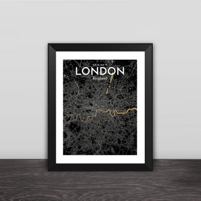 England london city map line drawing art section solid wood decorative photo frame photo wall
