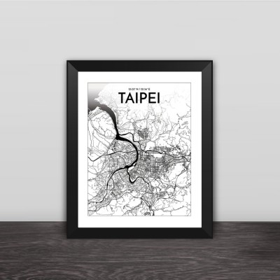 Taipei map line drawing art illustration section solid wood decorative photo frame photo wall table hanging frame