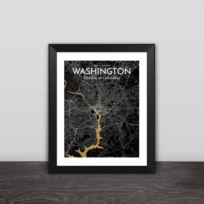United States Washington City Map Line Drawing Art Solid Wood Decorative Photo Frame Photo Wall