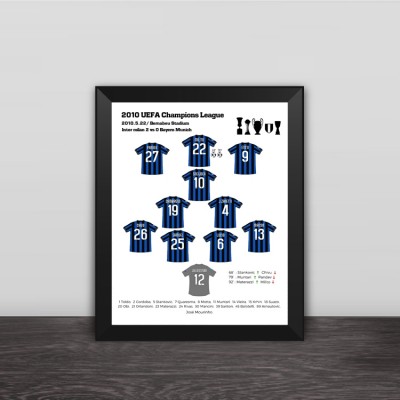 2010 Inter Milan classic lineup solid wood decorative photo frame
