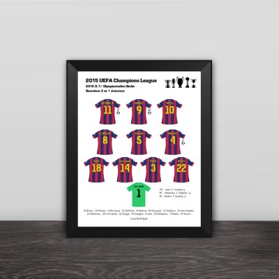 2015 Barcelona Champions League Classic Lineup Solid Wood Photo Frame Photo Wall