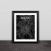 Milan map line drawing art illustration section solid wood decorative photo frame photo wall