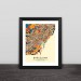 Spain Barcelona city map solid wood decorative photo frame photo wall table hanging frame