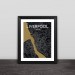 Liverpool city map line drawing art illustration section solid wood decorative photo frame