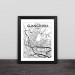 Guangzhou map line drawing art illustration section solid wood decorative photo frame photo wall table hanging frame