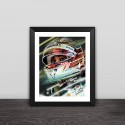 F1 Hamilton illustration wood photo frame