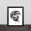 Hip Hop 2PAC Art Graffiti Solid Wood Decorative Photo Frame Table Pendulum Frame Decoration Home Hanging Wall Painting HipHop