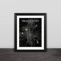 Oklahoma City Map Line Drawing Art Solid Wood Decorative Photo Frame Photo Wall Table Hanging Frame
