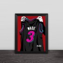 Miami Heat Wade jersey illustration solid wood decorative photo frame photo wall table hanging frame