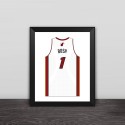 Heat Bosh jersey retired number section solid wood decorative photo frame photo wall