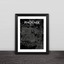Phoenix city map line drawing art solid wood decorative photo frame photo wall table hanging frame