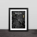 Dallas map line drawing art illustration section solid wood decorative photo frame photo wall