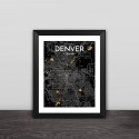 United States Denver City Map Line Drawing Art Solid Wood Decorative Photo Frame Photo Wall Table Hanging Frame