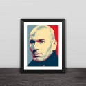 Real Madrid Zidane avatar art illustration solid wood decorative photo frame photo wall table hanging frame