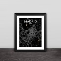Madrid map line drawing art illustration section solid wood decorative photo frame photo wall