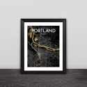 United States Portland City Map Line Drawing Art Solid Wood Decorative Photo Frame Photo Wall
