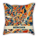 Map section Germany Munich city pillow sofa cotton and linen texture car pillow cushion gift