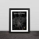 San Antonio map line drawing art illustration solid wood decorative photo frame photo wall