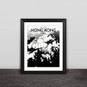 Hong Kong map line drawing art illustration section solid wood decorative photo frame photo wall