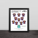 2011 Barcelona Champions League Classic Lineup Solid Wood Photo Frame