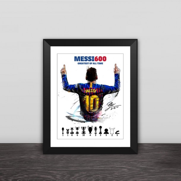 Barcelona Messi 600 ball goals photo frame