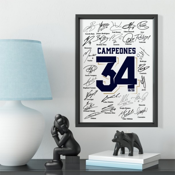 Real Madrid's 34 Champions League champions signature photo frame