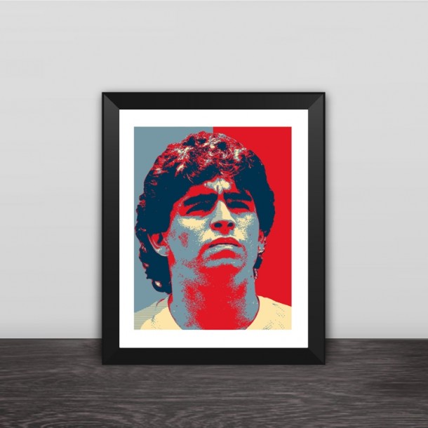 Argentina Maradona head illustration photo frame