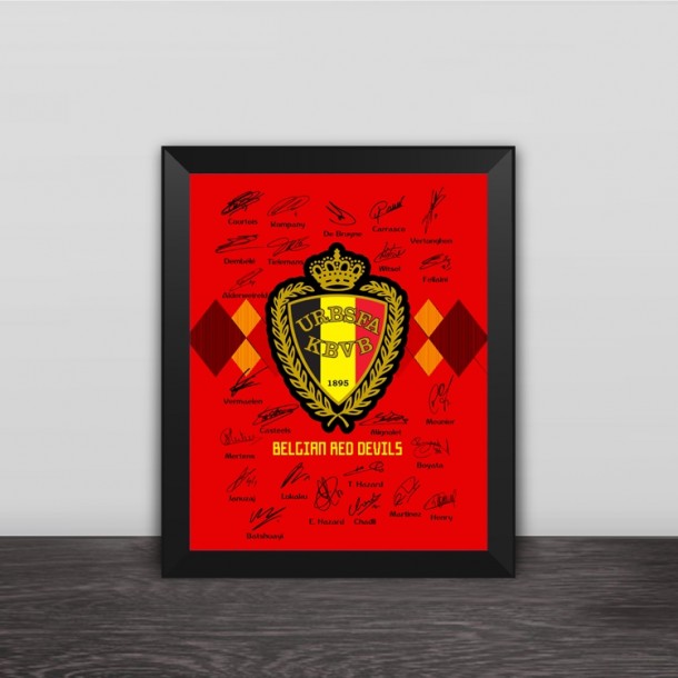 2018 Belgium team signature solid wood decorative photo frame