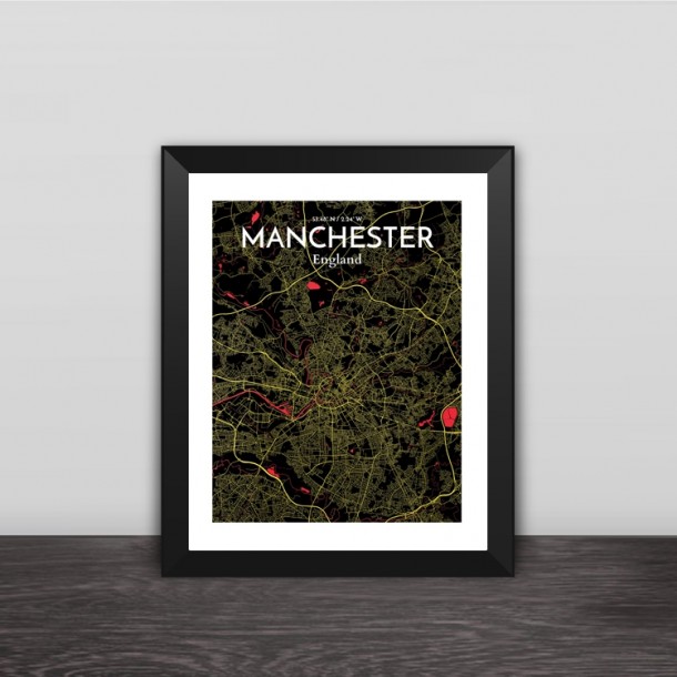 Manchester city map of the United Kingdom solid wood decorative photo frame photo wall
