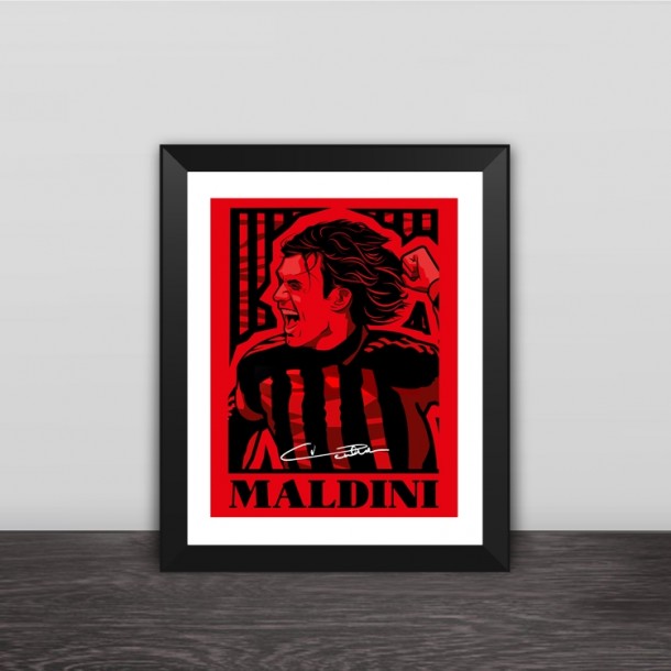 AC Milan Maldini illustration solid wood decorative photo frame photo wall