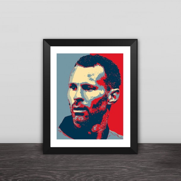Manchester United Giggs avatar art illustration solid wood decorative photo frame photo wall