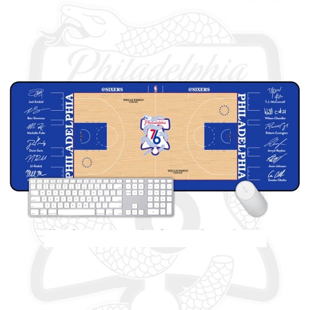 Philadelphia 76ers Arena Floor Signature Oversized Mouse Pad Learning Office Keyboard Desk Mat Simons Embed