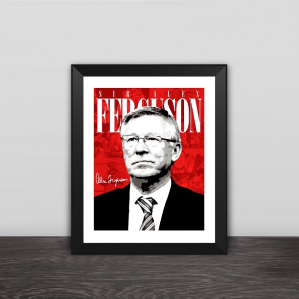 Manchester United legend Ferguson illustration solid wood decorative photo frame photo wall