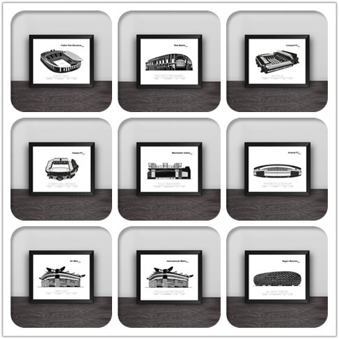 Miami map line drawing art illustration solid wood decorative photo frame photo wall